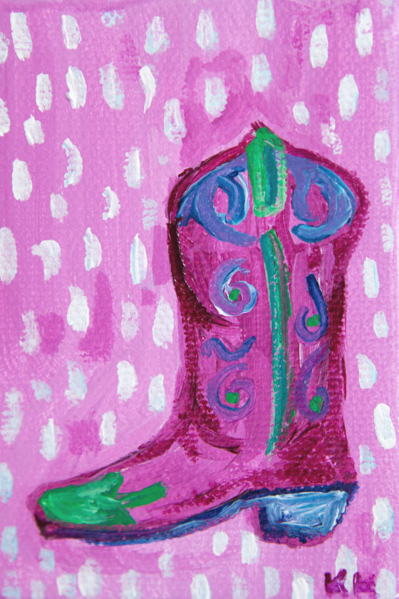 Pink Acrylic Cowgirl Boots